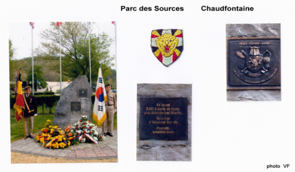 KVVKK-FRCVC Liege gedenksteen monument Bruine mutsen in Korea